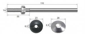 Haste Telha + Porca + Arruelas 1/4 x 110 R55 mm ZB - 10 peas